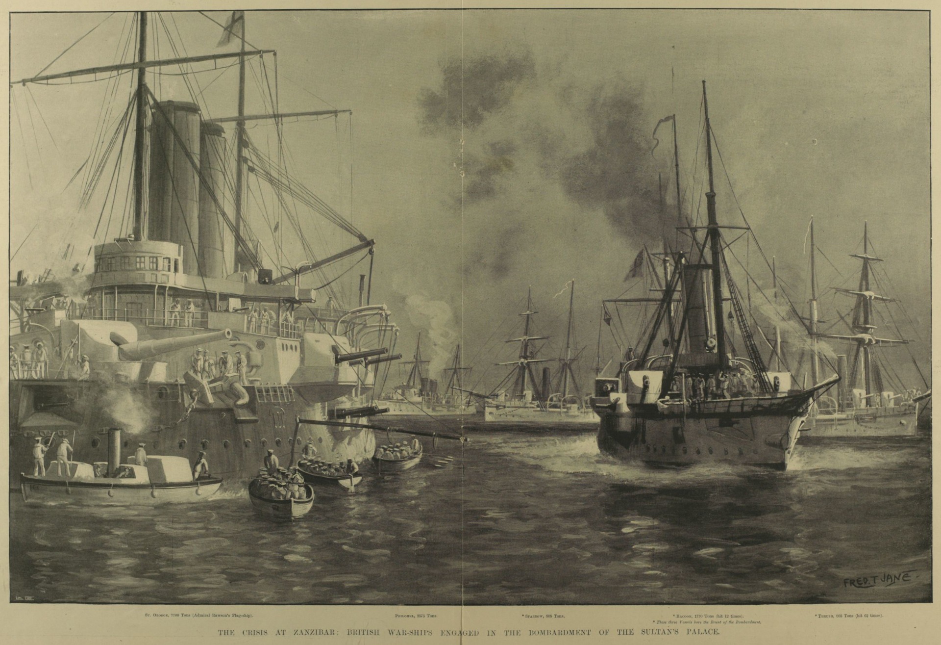  Az eseményt Fred T. Jane illusztrálta az The Illustrated London News számára.
